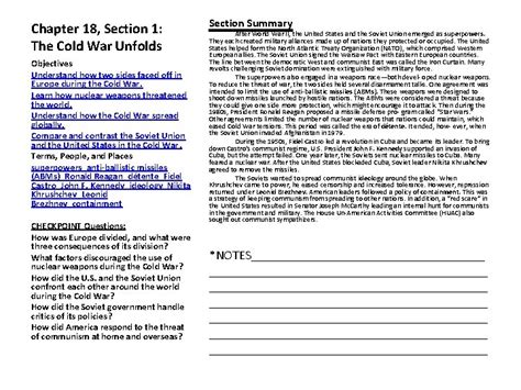 chapter 18 section 1 cold war worksheet Epub
