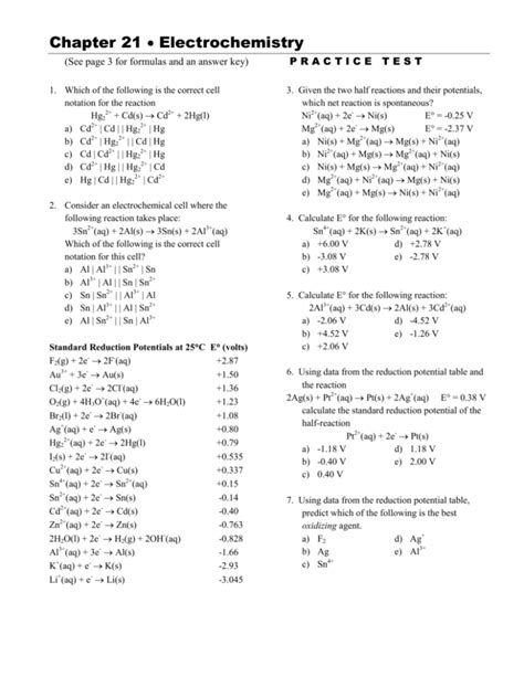 chapter 21 electrochemistry test PDF