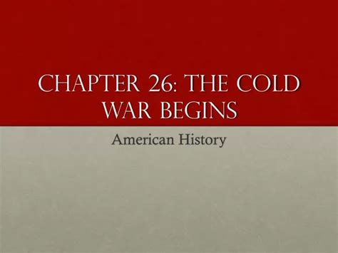 chapter 26 the cold war begins PDF