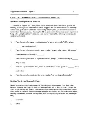 chapter 3 morphology supplemental exercises Kindle Editon
