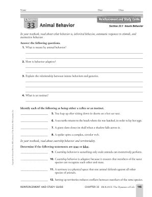 chapter 33 animal behavior answer key Doc