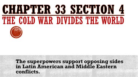 chapter 33 section 4 the cold war divides the world answer Kindle Editon