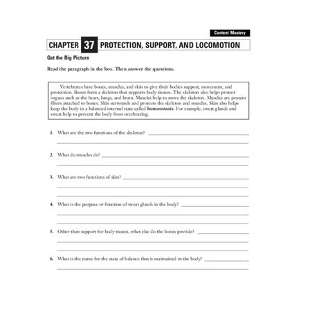 chapter 34 protection support and locomotion worksheet answers PDF