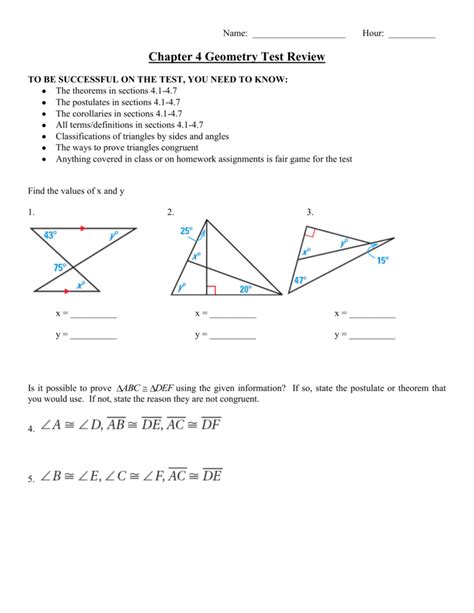chapter 4 geometry test answers Reader