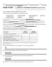 chapter 4 section 1 population dynamics study guide answers Reader