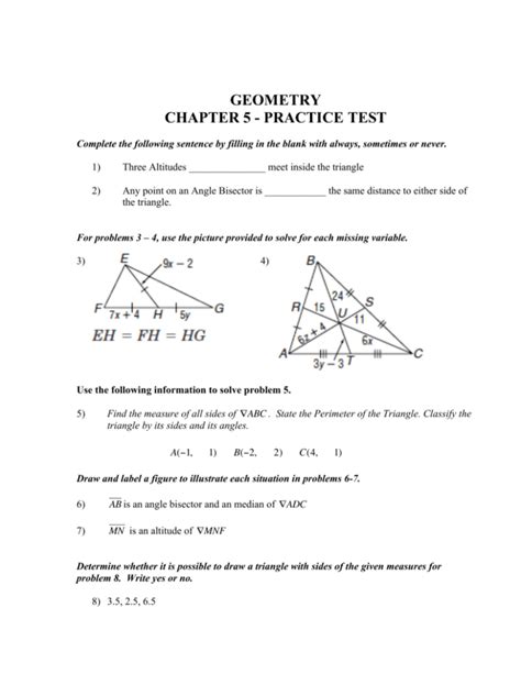 chapter 5 holt geometry test Reader