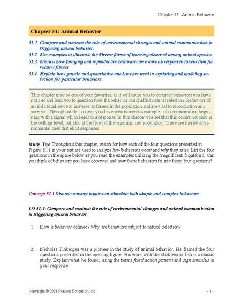 chapter 51 animal behavior reading guide answers Reader