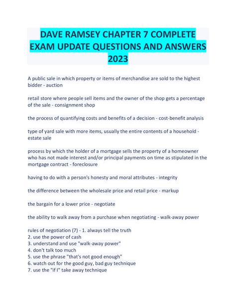 chapter 7 activity dave ramsey Doc