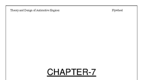 chapter 7 flywheel camshaft e learning vtu Doc