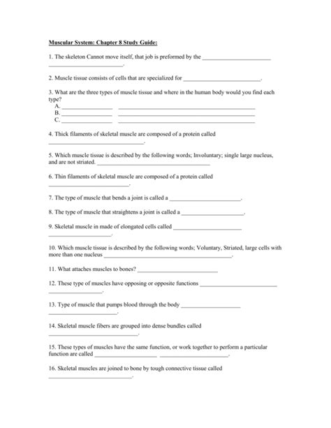 chapter 8 muscular system study guide answers Epub