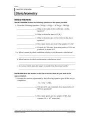 chapter 9 stoichiometry mixed review Epub