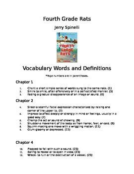 chapter by chapter summary fourth grade rats Doc