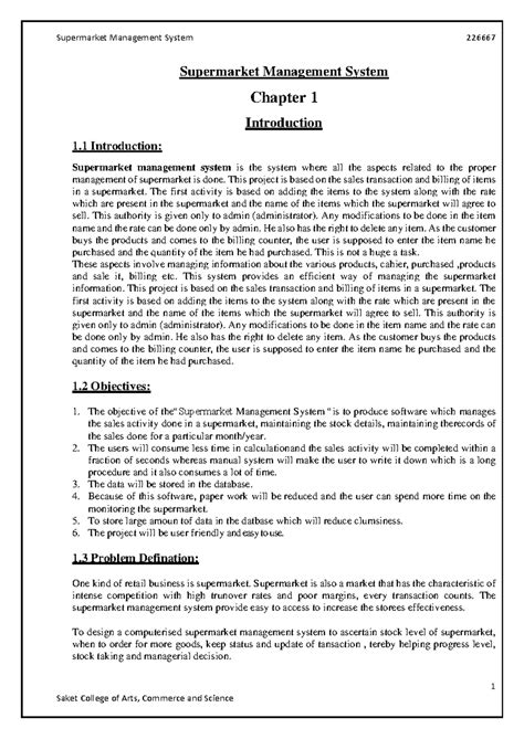 chapter1 supermarket management system project documentation Epub