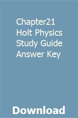 chapter21 holt physics study guide answer key PDF