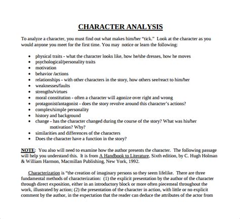 character analysis paper examples Kindle Editon