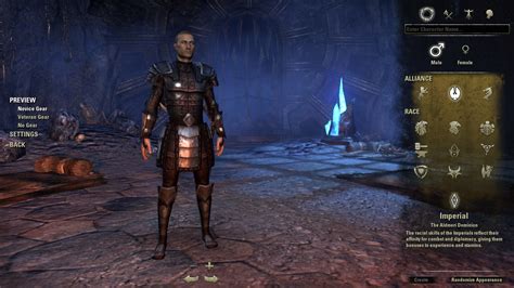 character creation eso