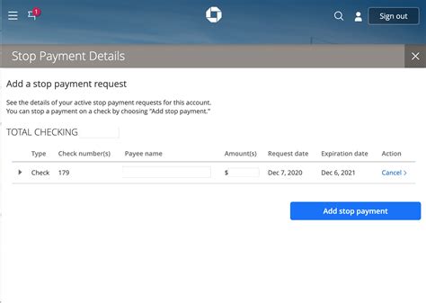 chase online stop payment PDF