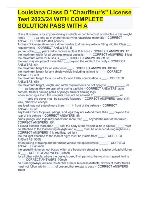 chauffeur license practice test louisiana Ebook Epub