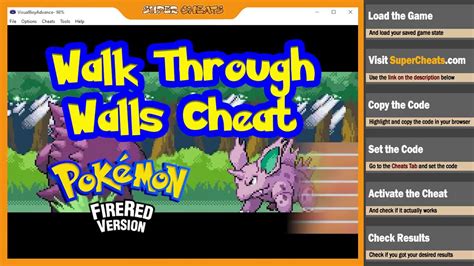 cheat code walk through walls pokemon fire red