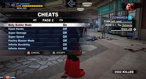 cheats for dead rising