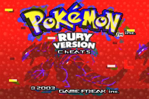 cheats pokemon ruby emulator