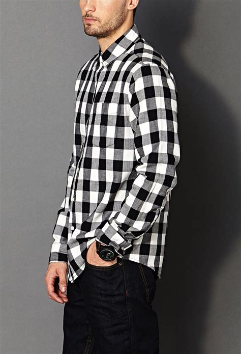 checkered black and white shirt