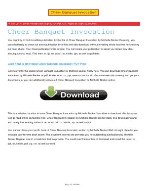 cheer banquet invocation Ebook Kindle Editon