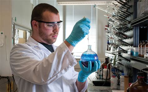 chemical engineering student performing lab tests in Canada
