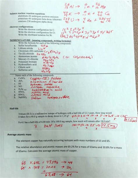 chemistry 101 final exam study guide Doc