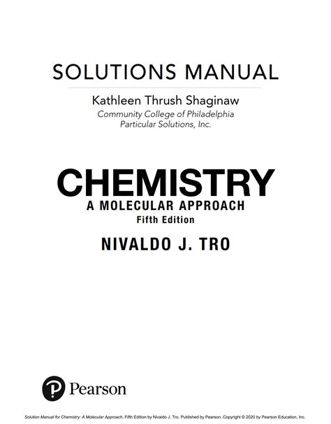 chemistry a molecular approach solutions manual Reader