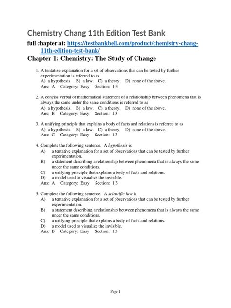 chemistry chang 11th edition test bank Doc