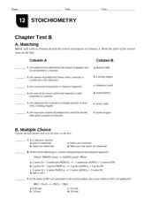 chemistry chapter 12 stoichiometry test Doc