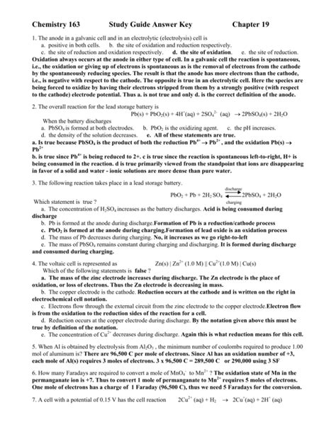 chemistry chapter 19 study guide Epub