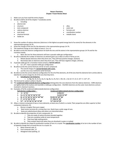 chemistry chapter 7 review PDF