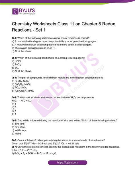 chemistry chapter 8 worksheets Reader
