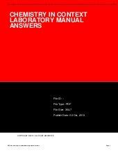 chemistry in context laboratory manual answers Reader