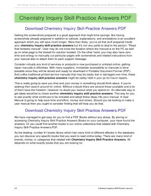 chemistry inquiry skill practice answers Reader