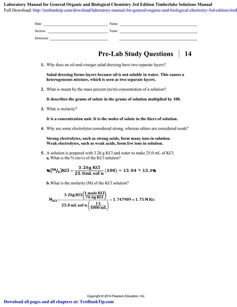 chemistry lab manual timberlake answer key Reader