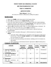 chemistry mid year paper Kindle Editon