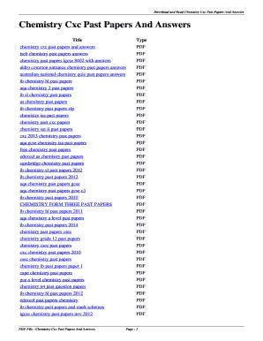 chemistry past cxc papers Kindle Editon