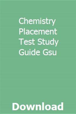 chemistry placement test study guide gsu PDF