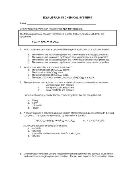 chemistry post lab answers exploring equilibrium Epub