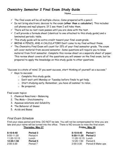 chemistry semester 2 study guide Epub
