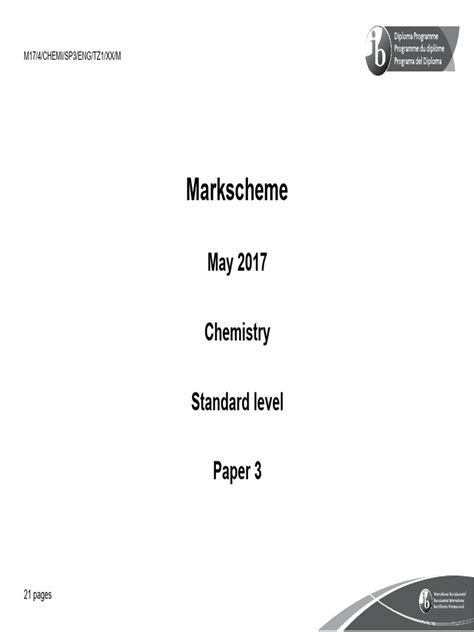 chemistry sl paper 3 tz1 mark scheme PDF