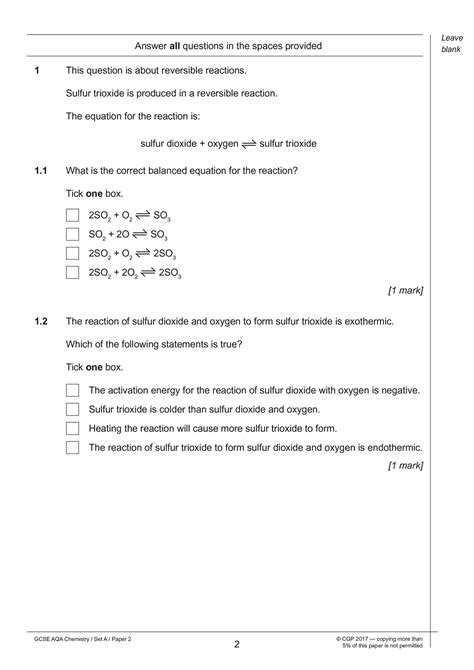 chemistry test papers gcse PDF