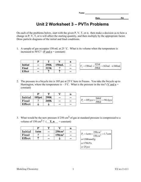chemistry unit 2 pvtn problems answers Kindle Editon