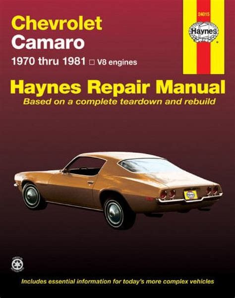 chevrolet camaro v8 1970 thru 1981 haynes repair manuals PDF