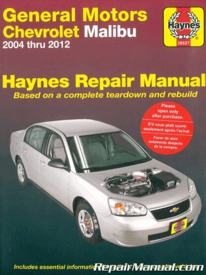 chevrolet malibu haynes repair manual PDF