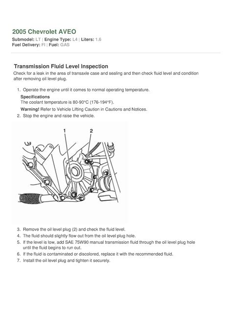 chevy aveo manual transmission fluid change PDF