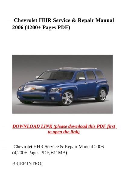 chevy hhr service manual pdf Doc